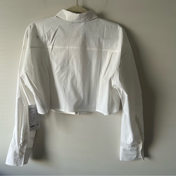 Athleta Midday ultra cropped poplin button down shirt M - Picture 6 of 9
